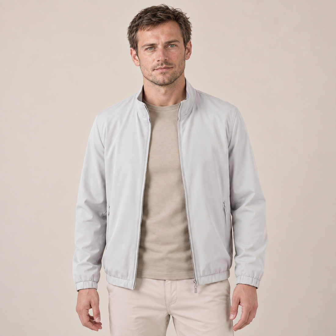 Men's Lightweight Zip-Up Bomber Jacket