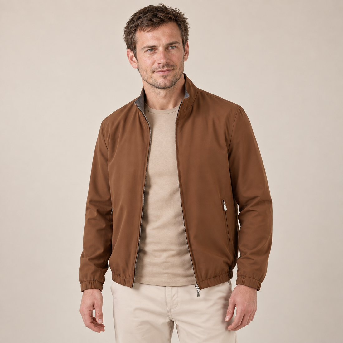 Men's Lightweight Zip-Up Bomber Jacket
