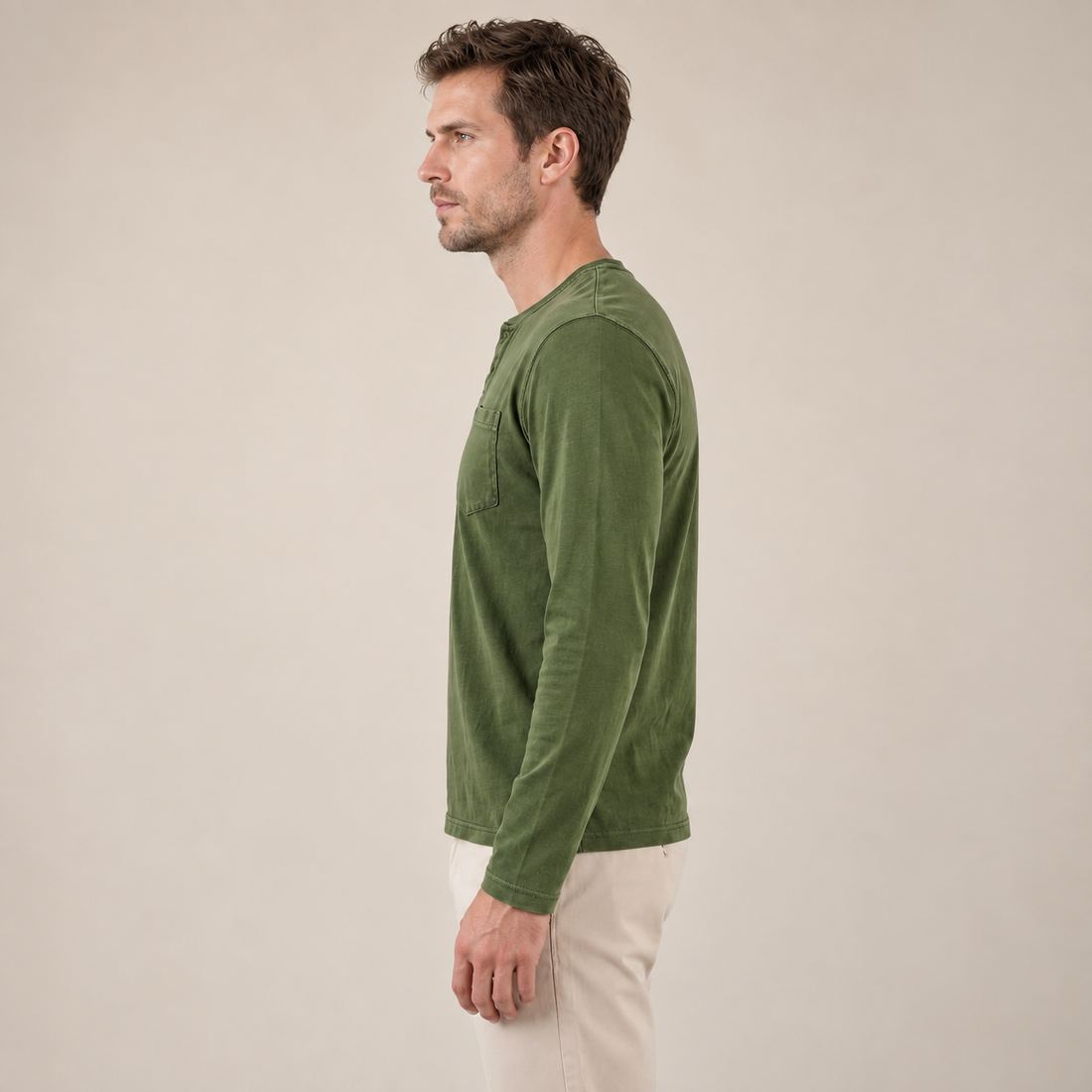 Men's Long Sleeve Henley Shirt