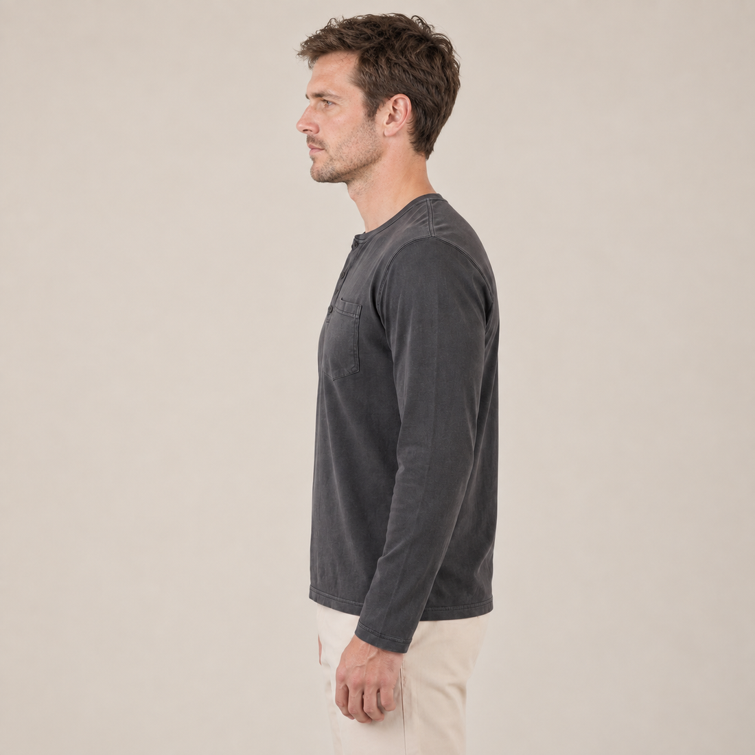 Men's Long Sleeve Henley Shirt