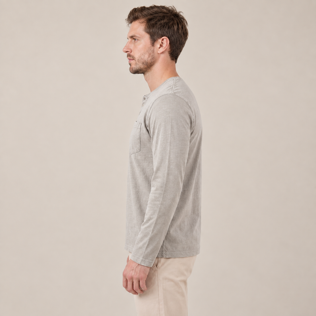 Men's Long Sleeve Henley Shirt