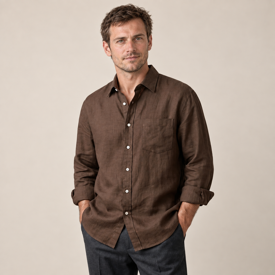 Men's Long Sleeve Oversized Shirt