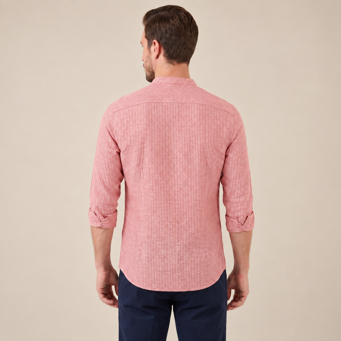 Men's Long Sleeve Striped Henley Shirt