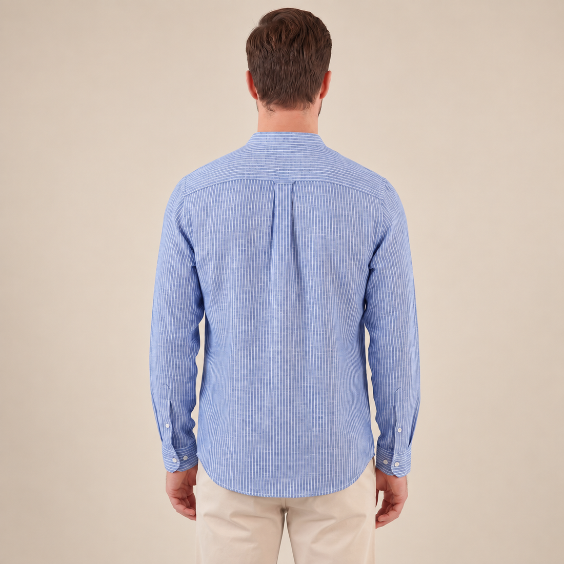 Men's Long Sleeve Striped Henley Shirt