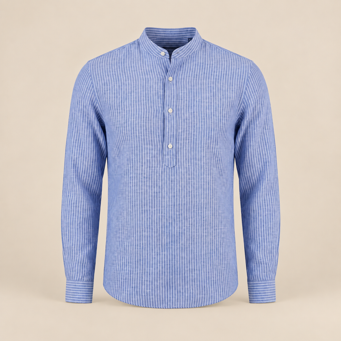 Men's Long Sleeve Striped Henley Shirt