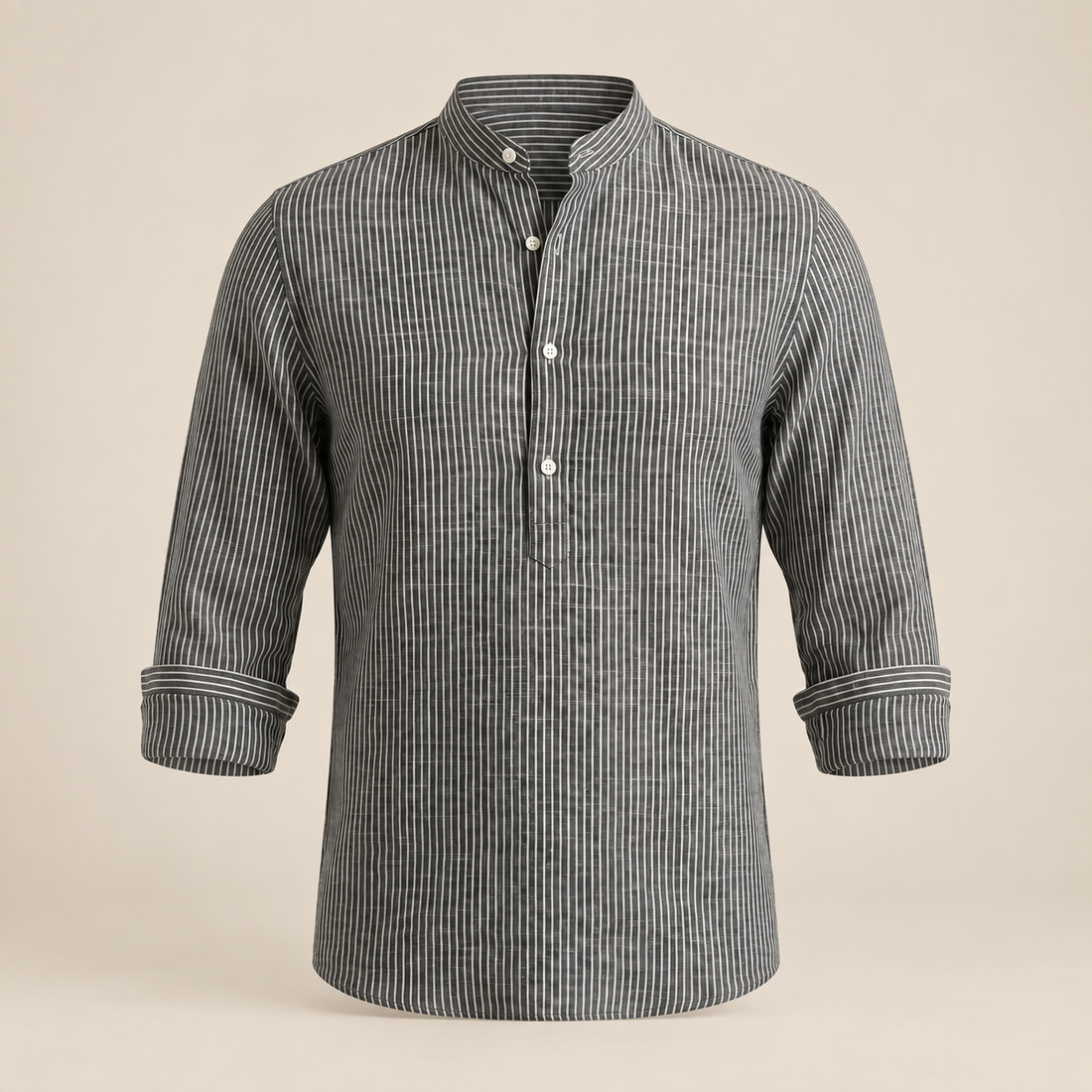 Men's Long Sleeve Striped Henley Shirt