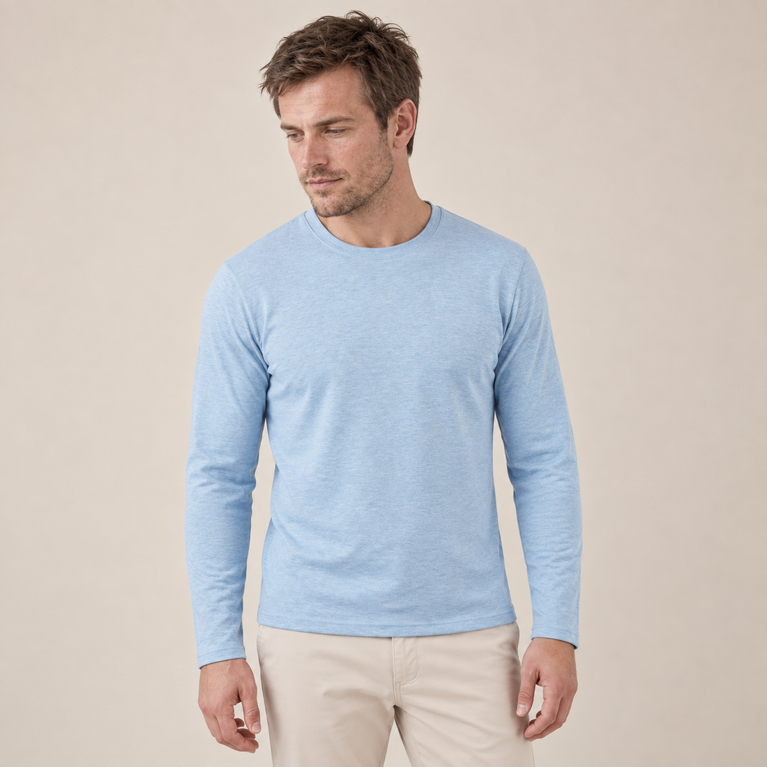 Men's Long-Sleeved Crew Neck Sweater