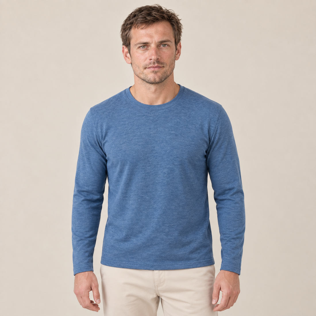 Men's Long-Sleeved Crew Neck Sweater