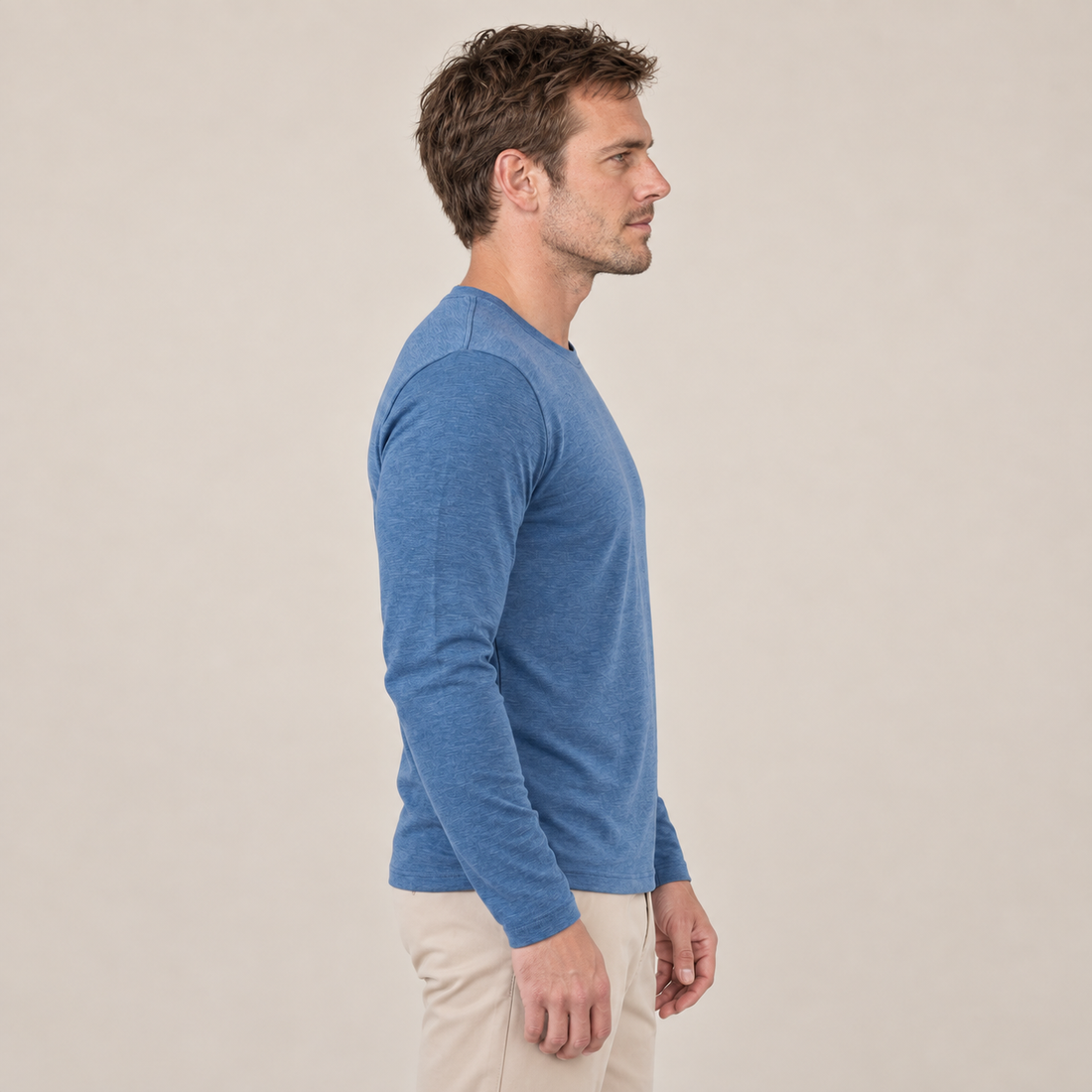 Men's Long-Sleeved Crew Neck Sweater