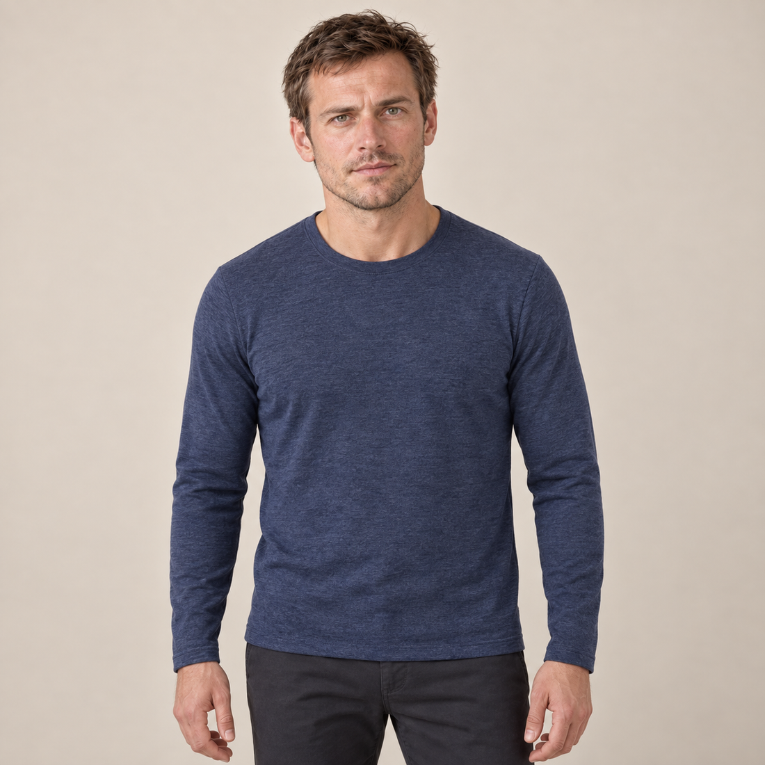 Men's Long-Sleeved Crew Neck Sweater
