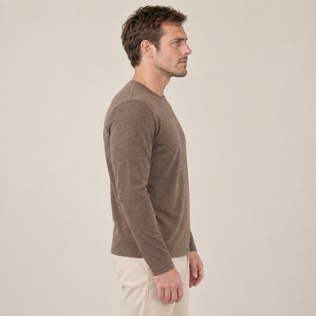 Men's Long-Sleeved Crew Neck Sweater