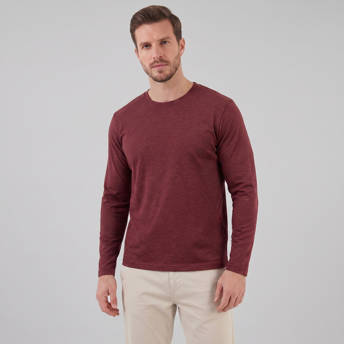 Men's Long-Sleeved Crew Neck Sweater