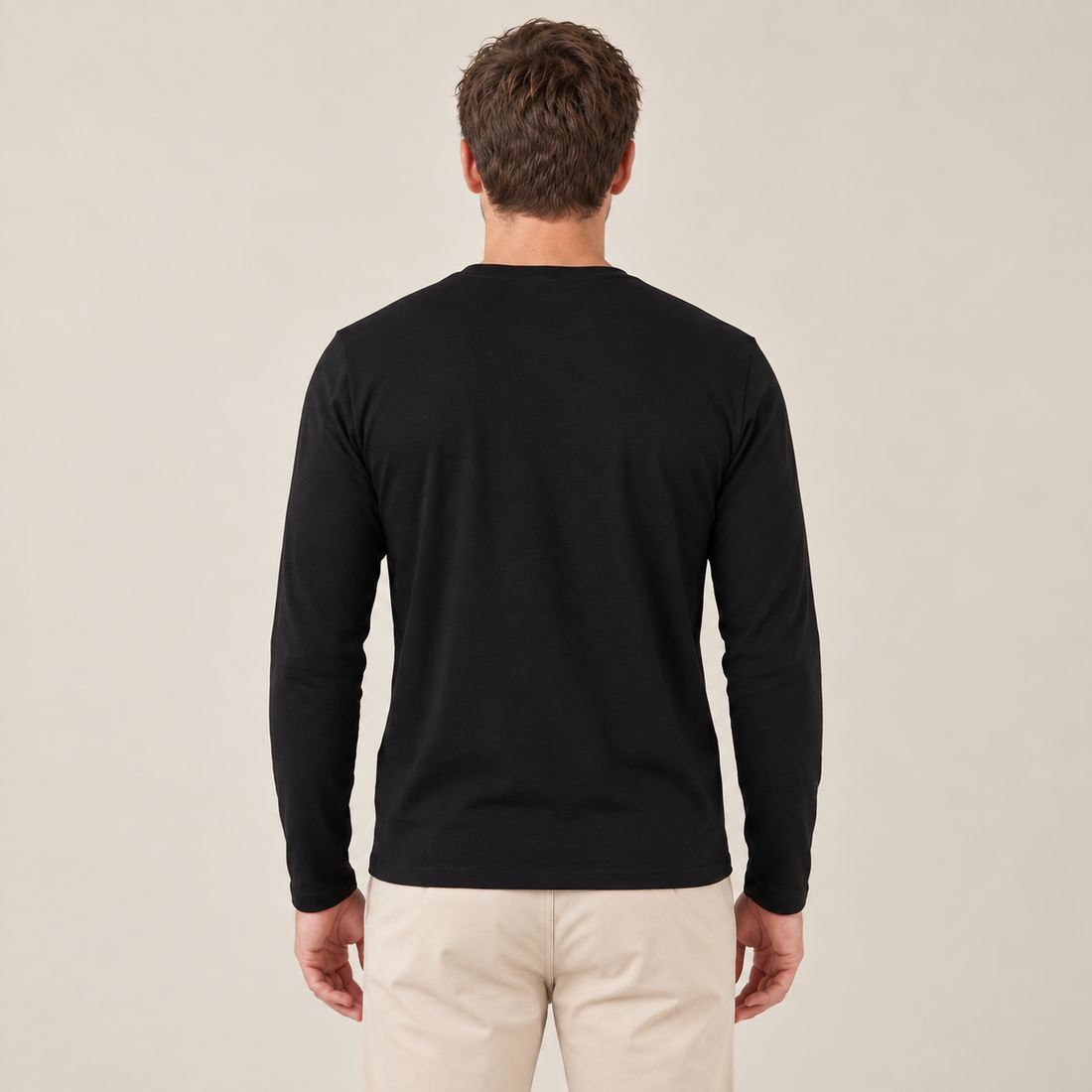 Men's Long-Sleeved Crew Neck Sweater