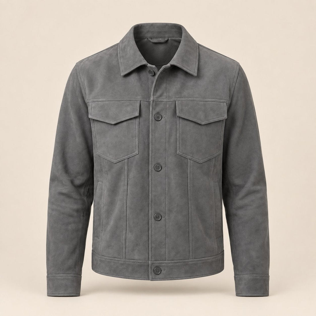 Men's Minimalist Button Closure Jacket