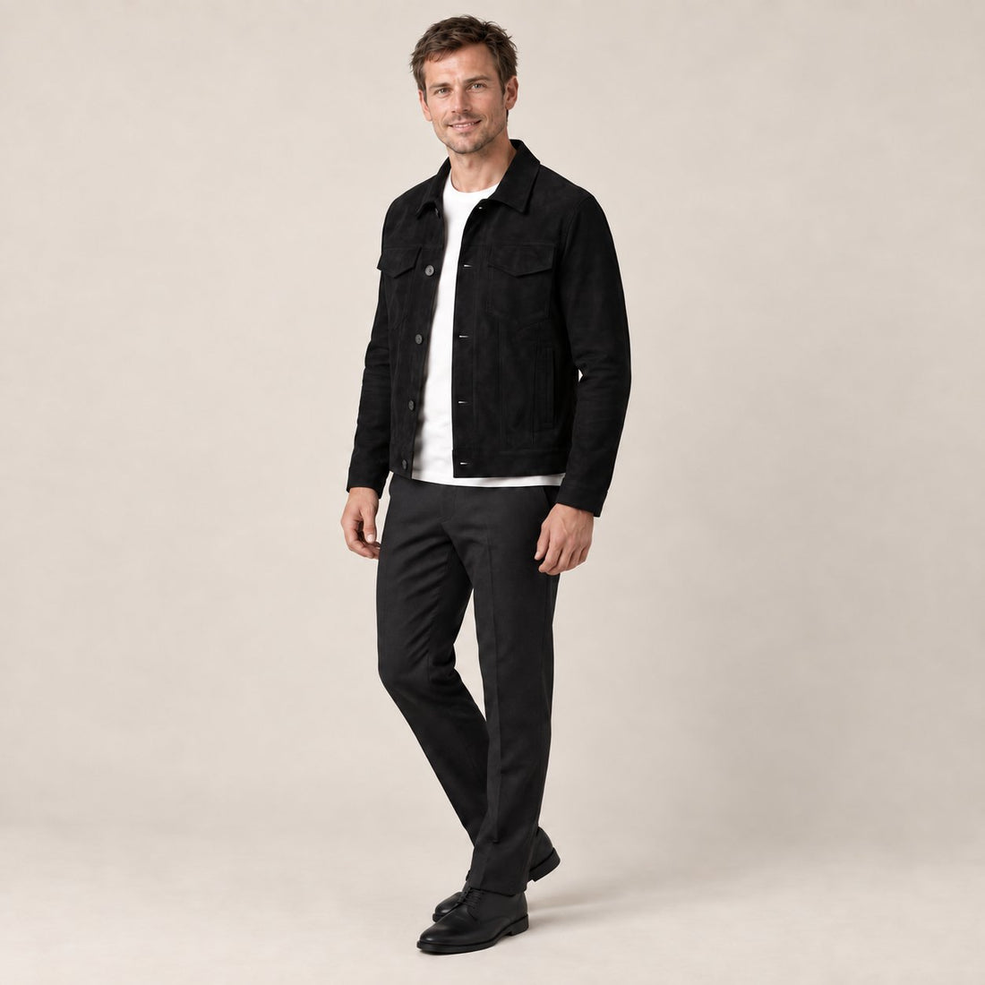 Men's Minimalist Button Closure Jacket