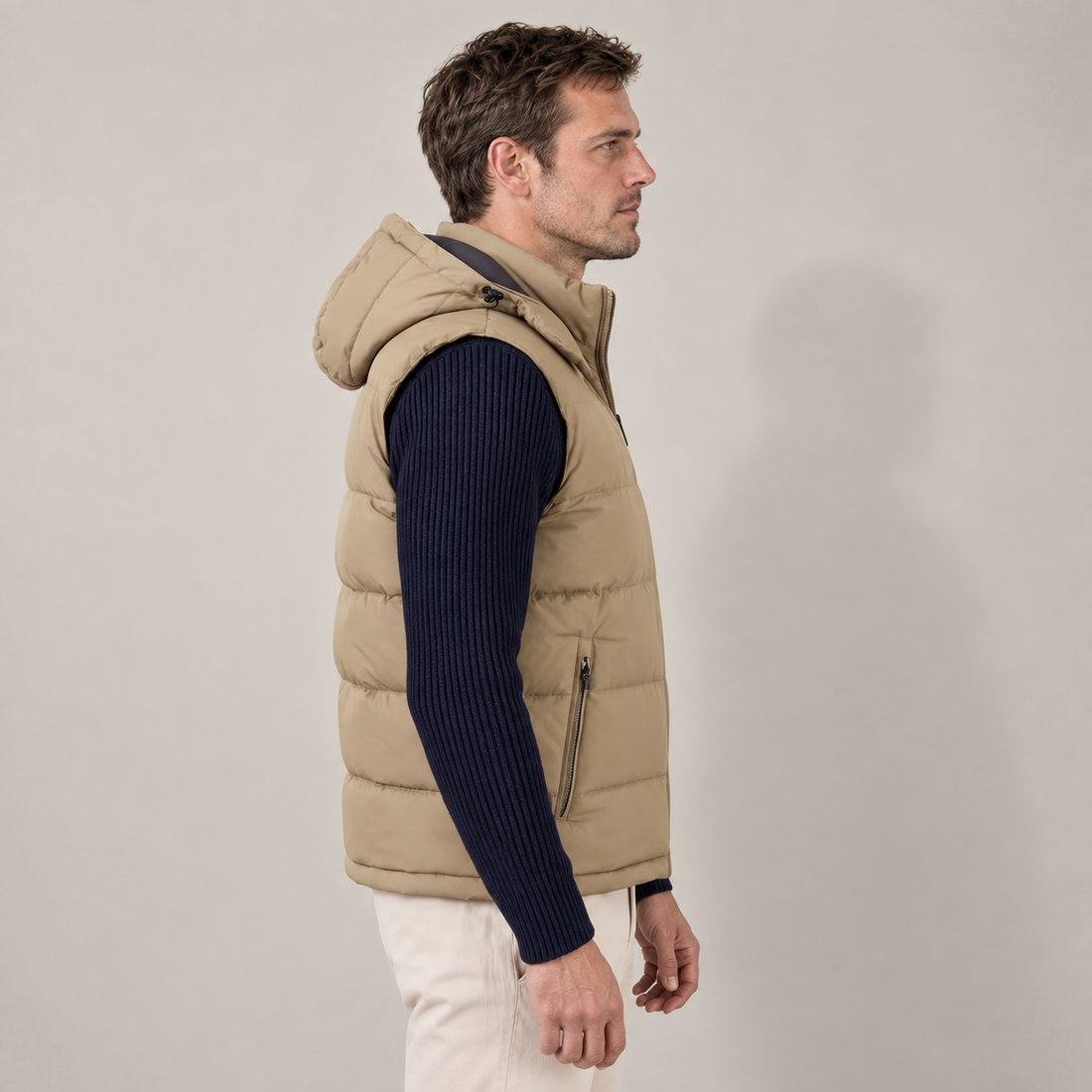 Men's Padded Body Warmer Vest with Hood