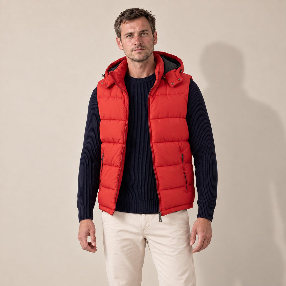Men's Padded Body Warmer Vest with Hood