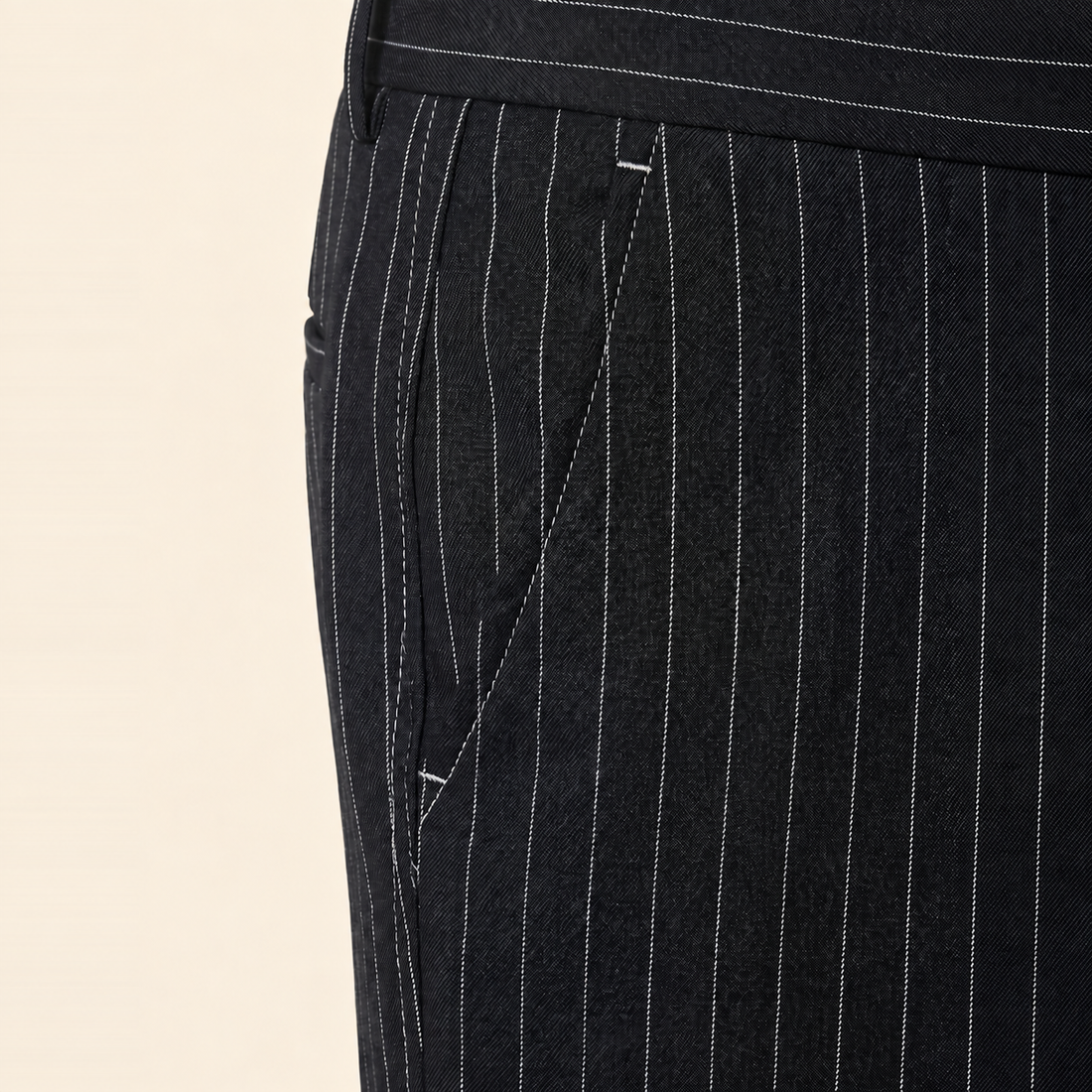 Men's Pinstripe Wide Leg Trousers
