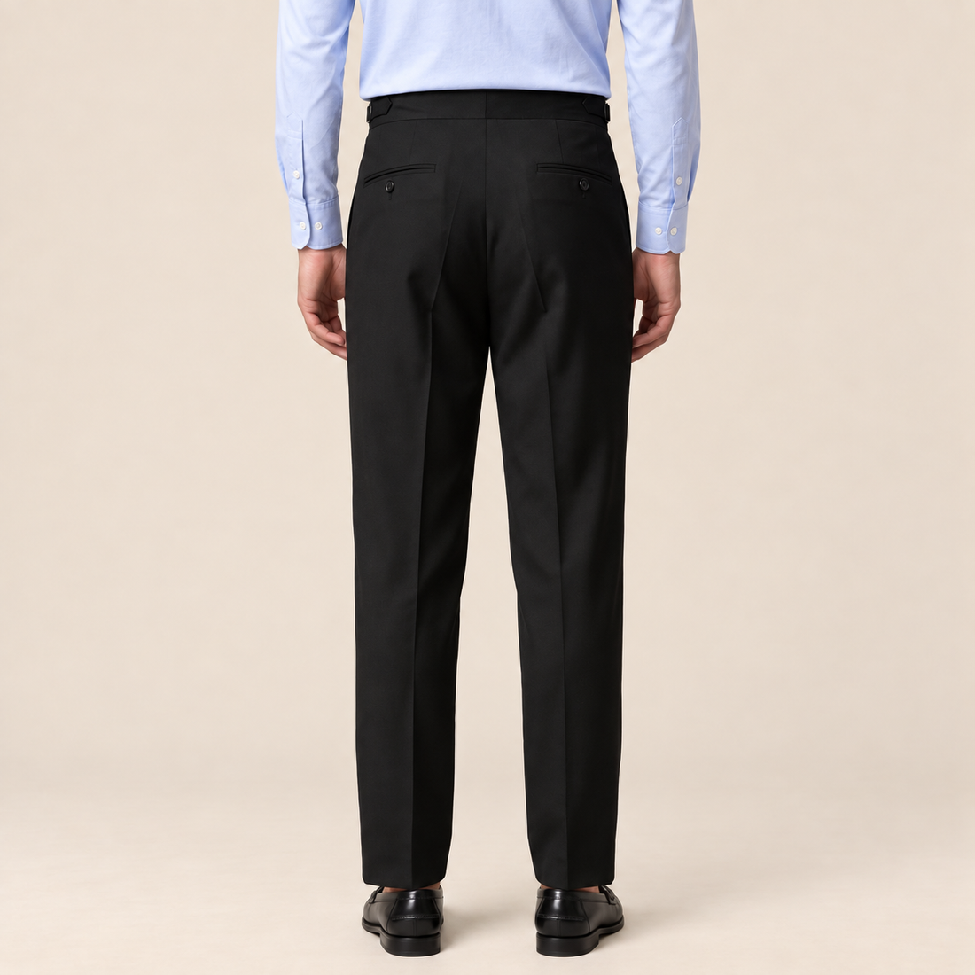 Men's Pleated Tailored Trousers with Turn-Ups