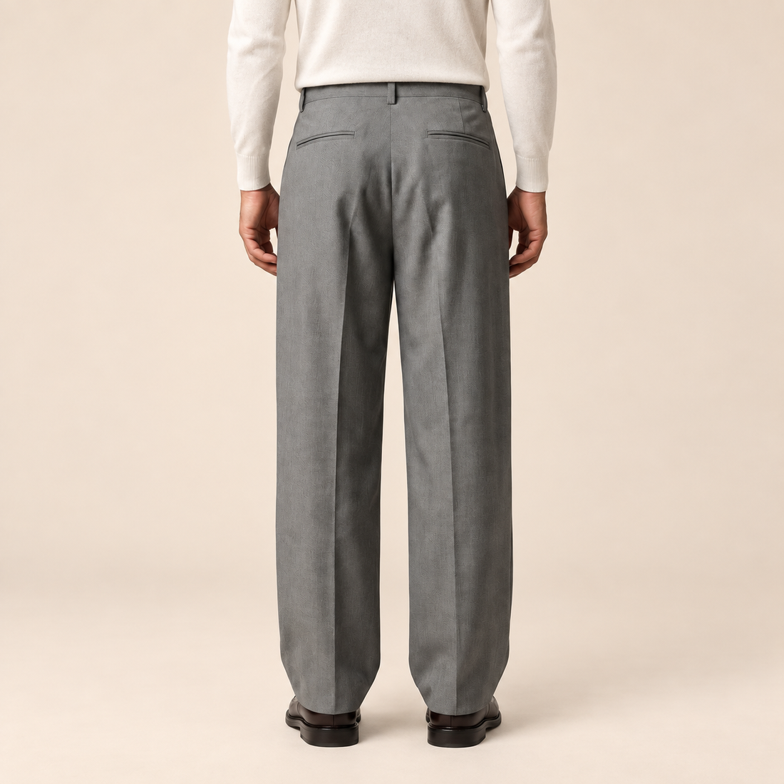Men's Pleated Wide-Leg Tailored Trousers