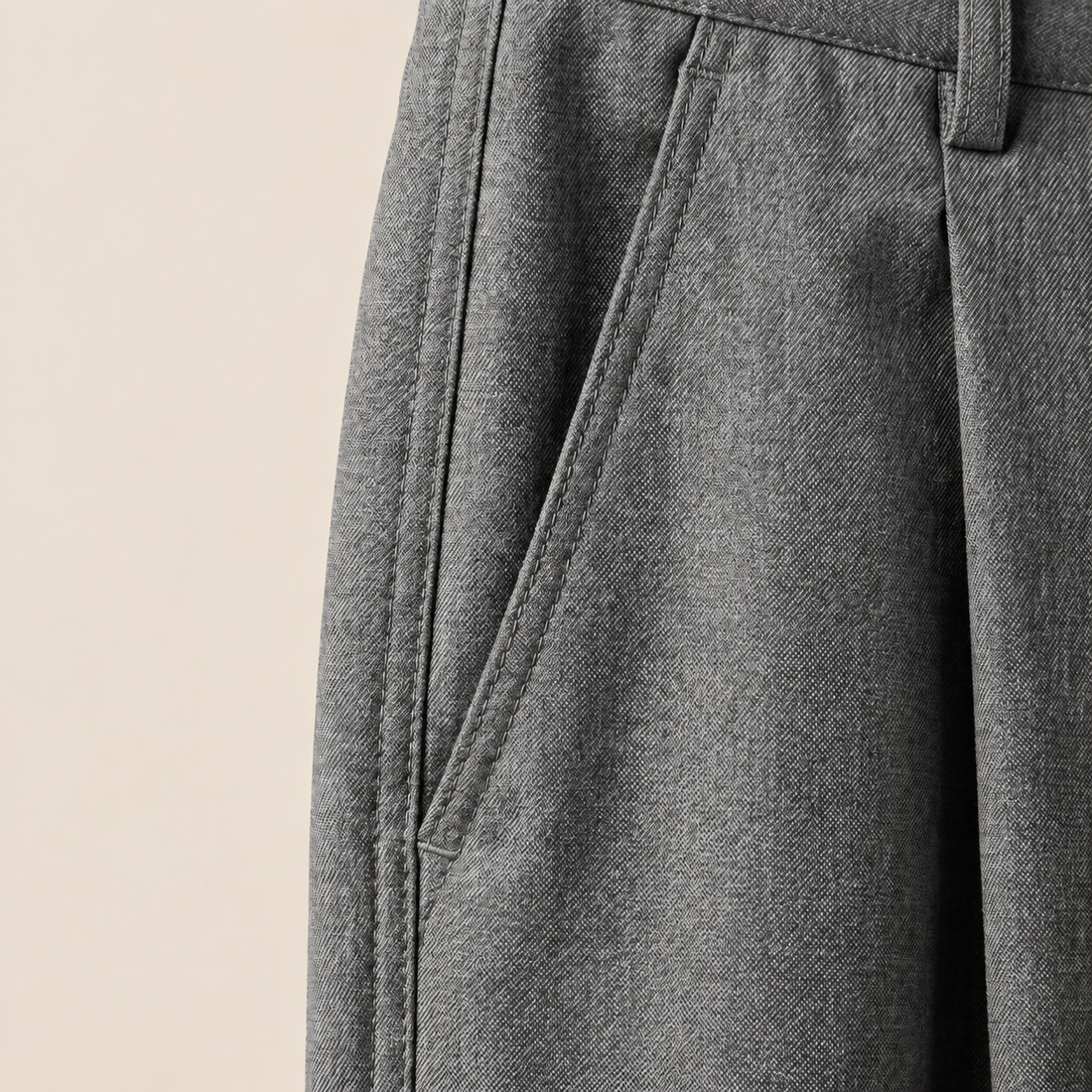 Men's Pleated Wide-Leg Tailored Trousers
