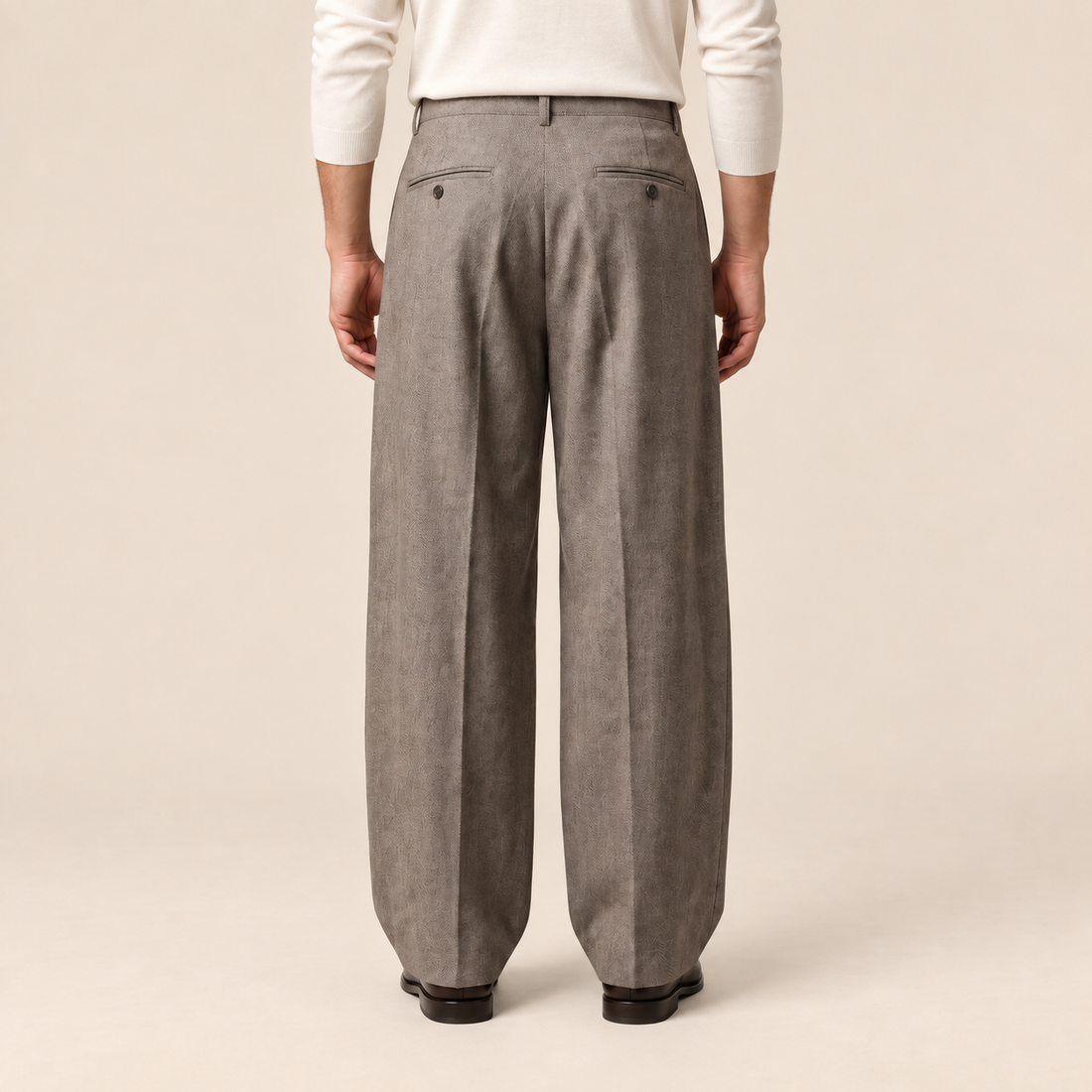 Men's Pleated Wide-Leg Tailored Trousers