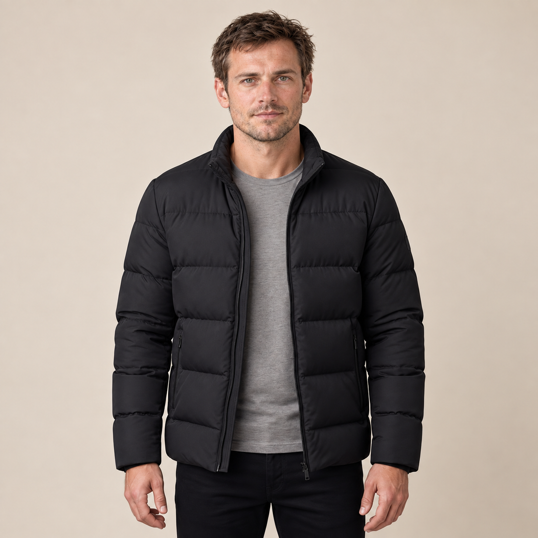 Men's Puffer Winter Jacket with Quilted Insulation