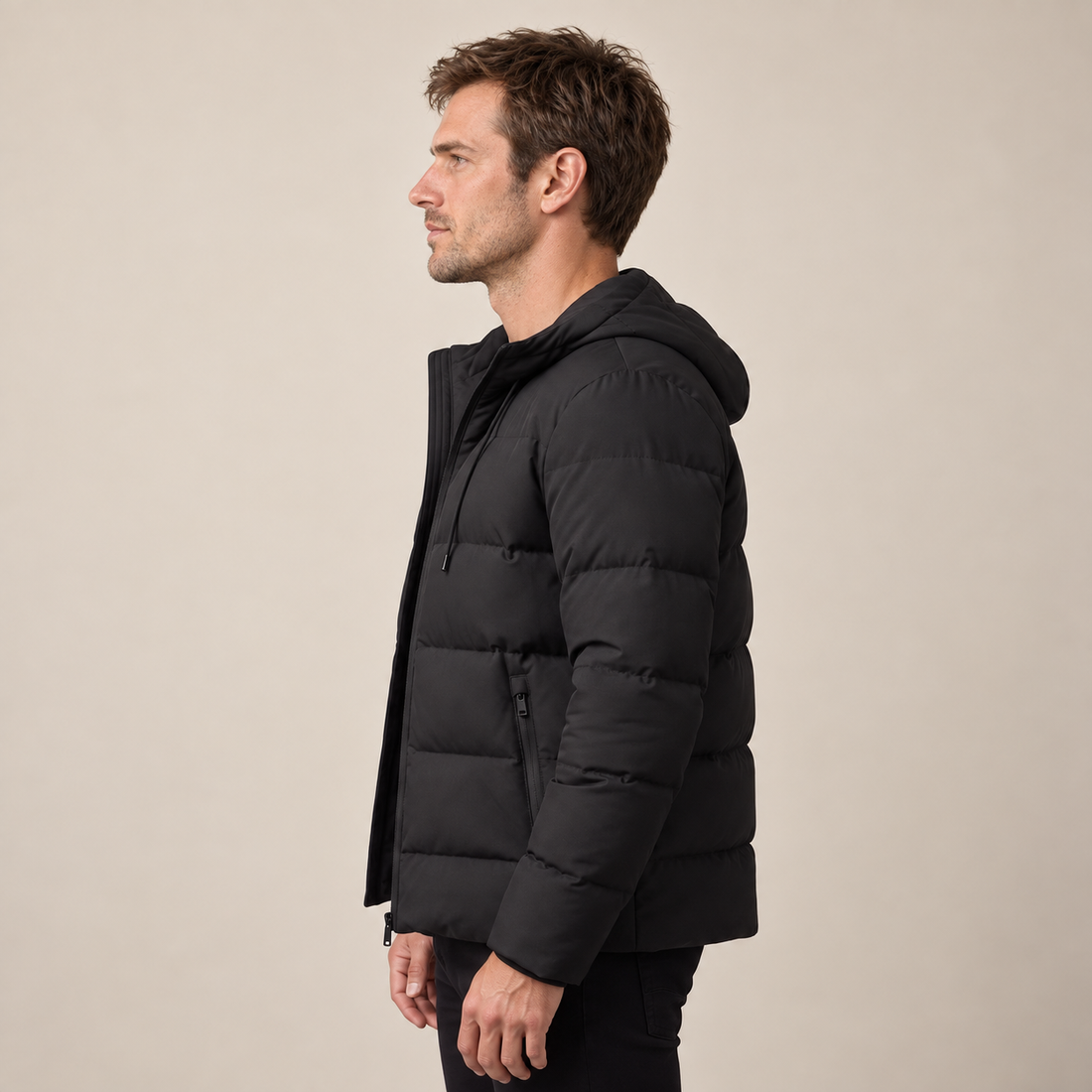 Men's Puffer Winter Jacket with Quilted Insulation