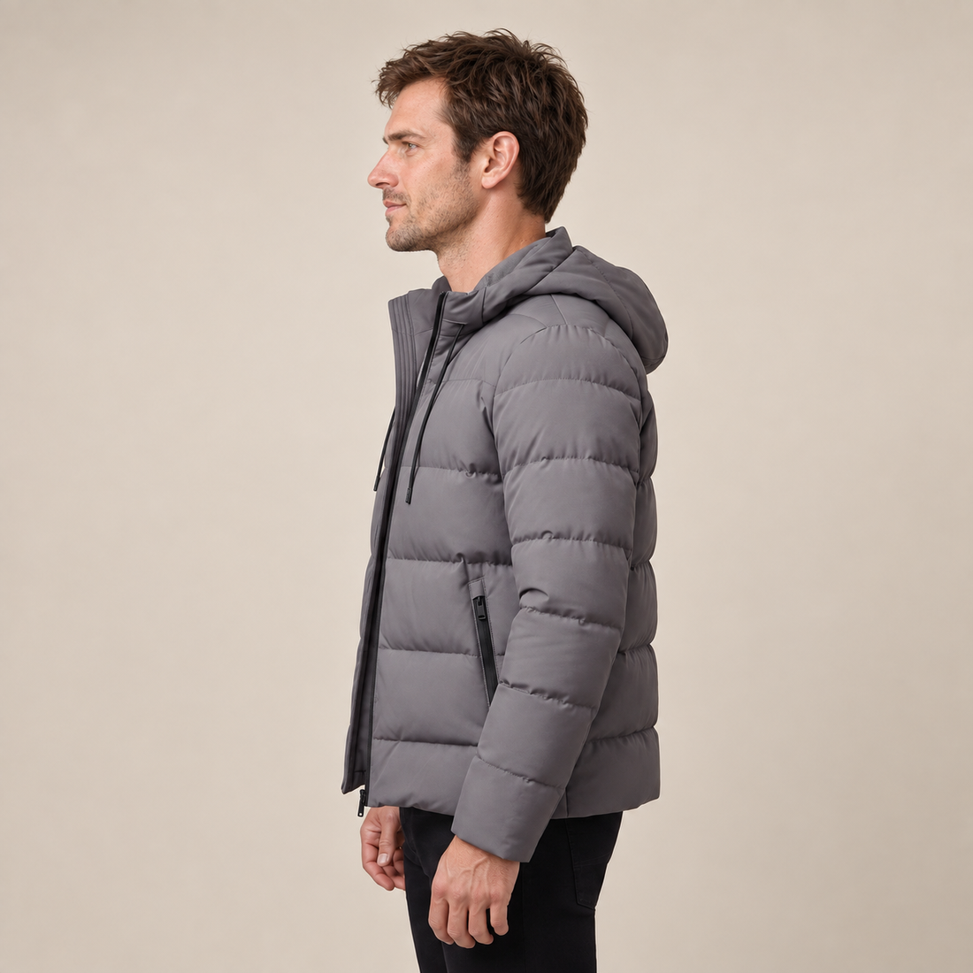 Men's Puffer Winter Jacket with Quilted Insulation