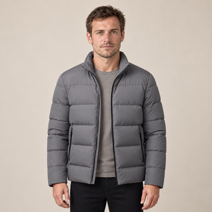 Men's Puffer Winter Jacket with Quilted Insulation