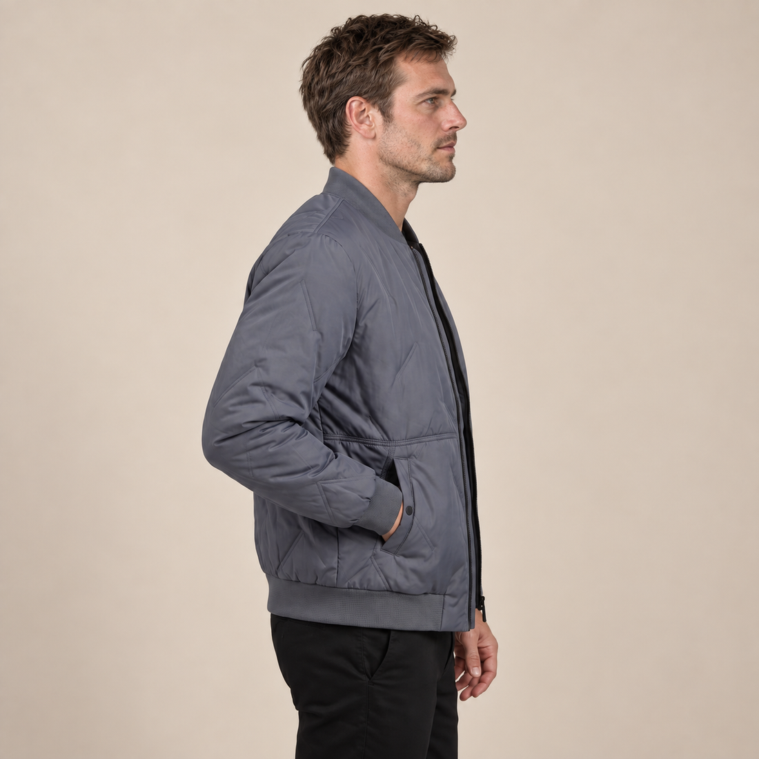 Men's Quilted Bomber Mid Jacket