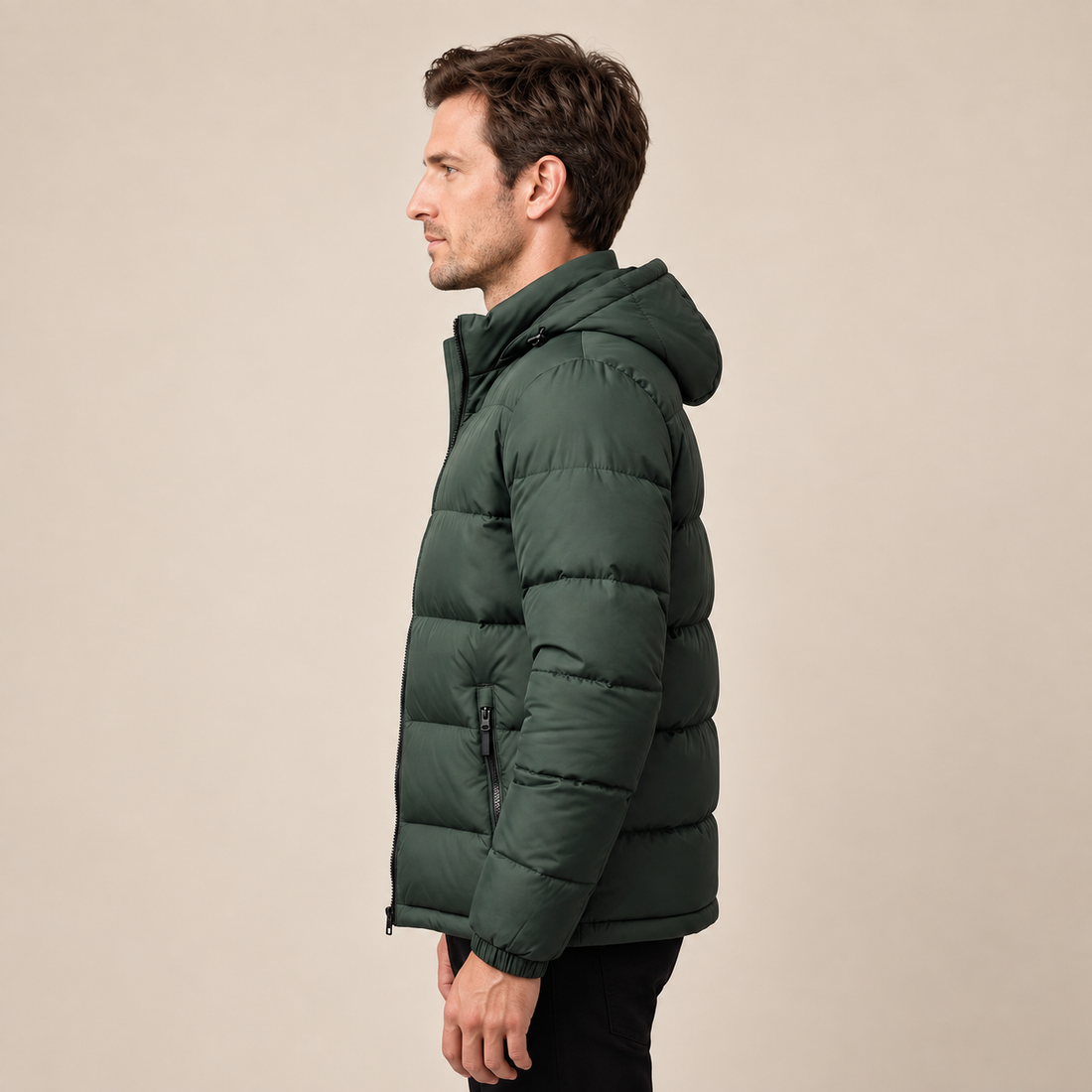 Men's Quilted Hooded Puffer Jacket