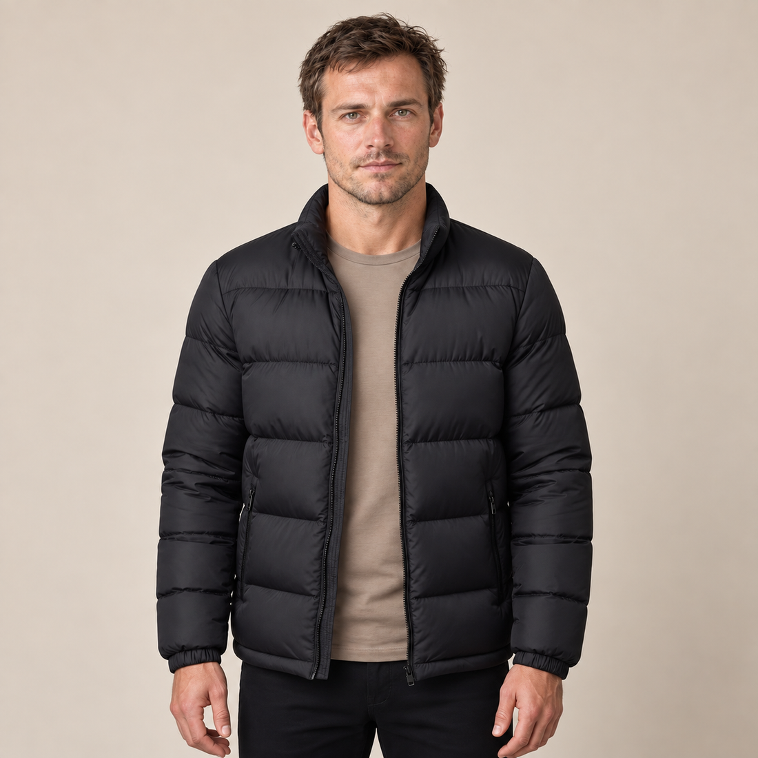 Men's Quilted Hooded Puffer Jacket