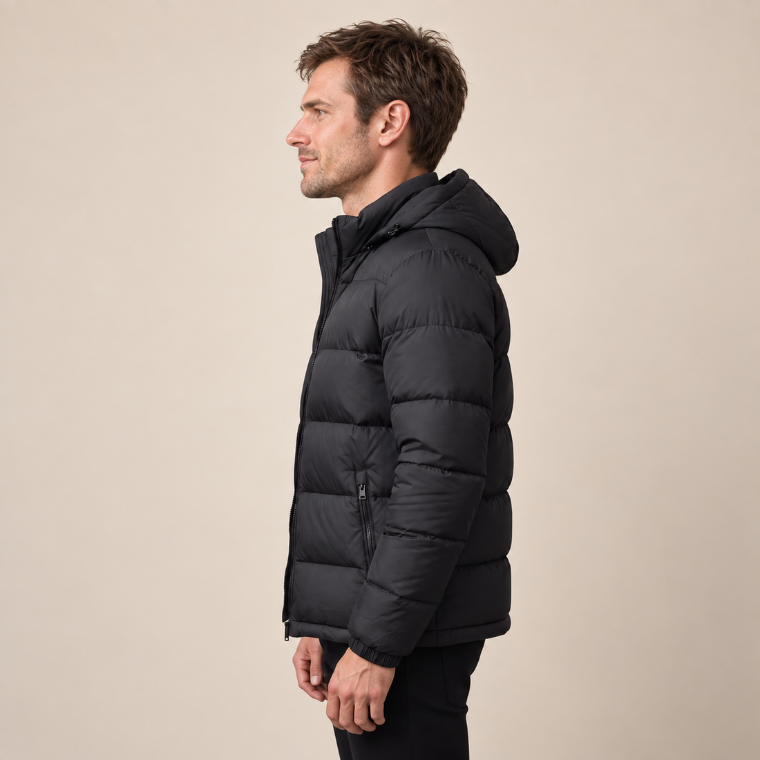 Men's Quilted Hooded Puffer Jacket