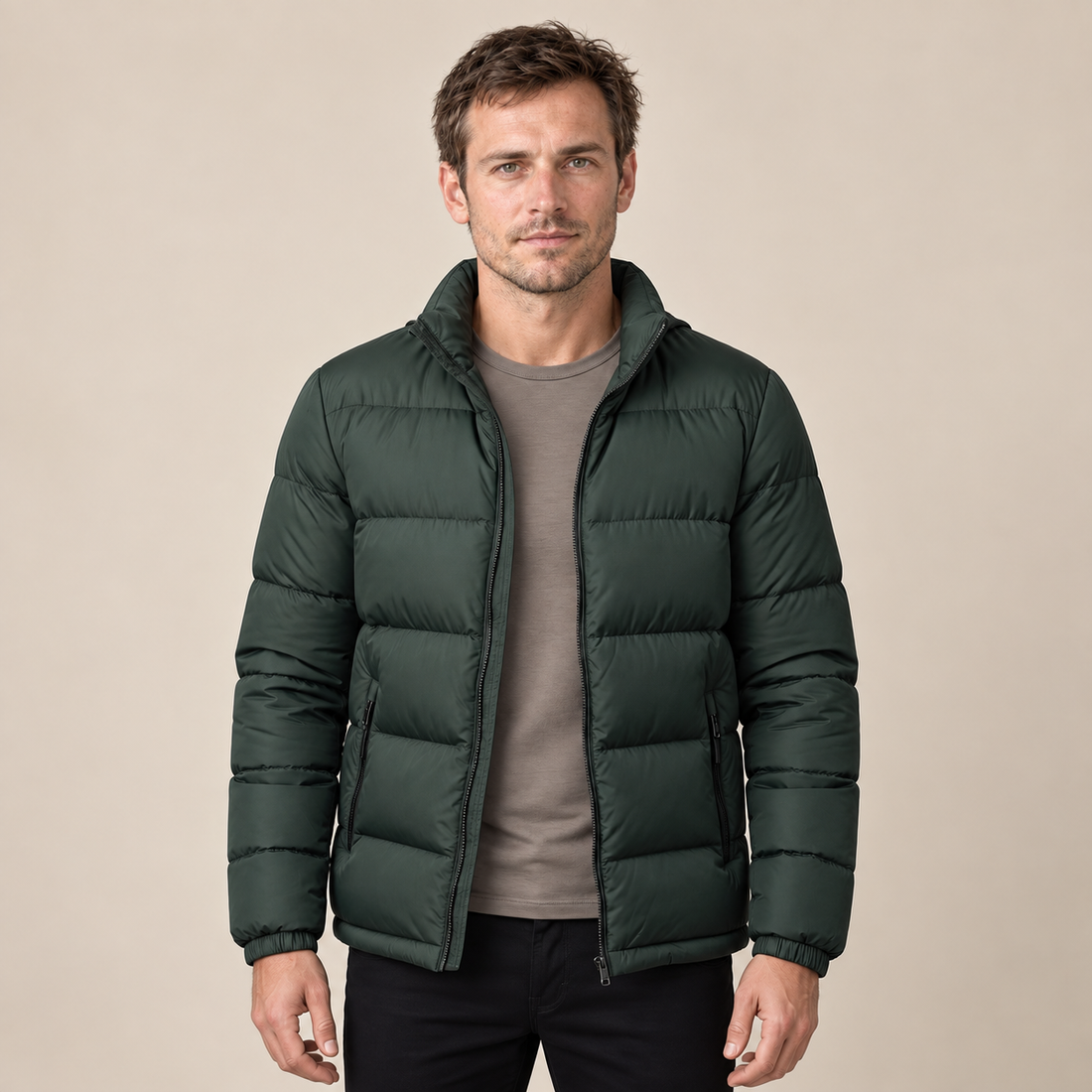 Men's Quilted Hooded Puffer Jacket