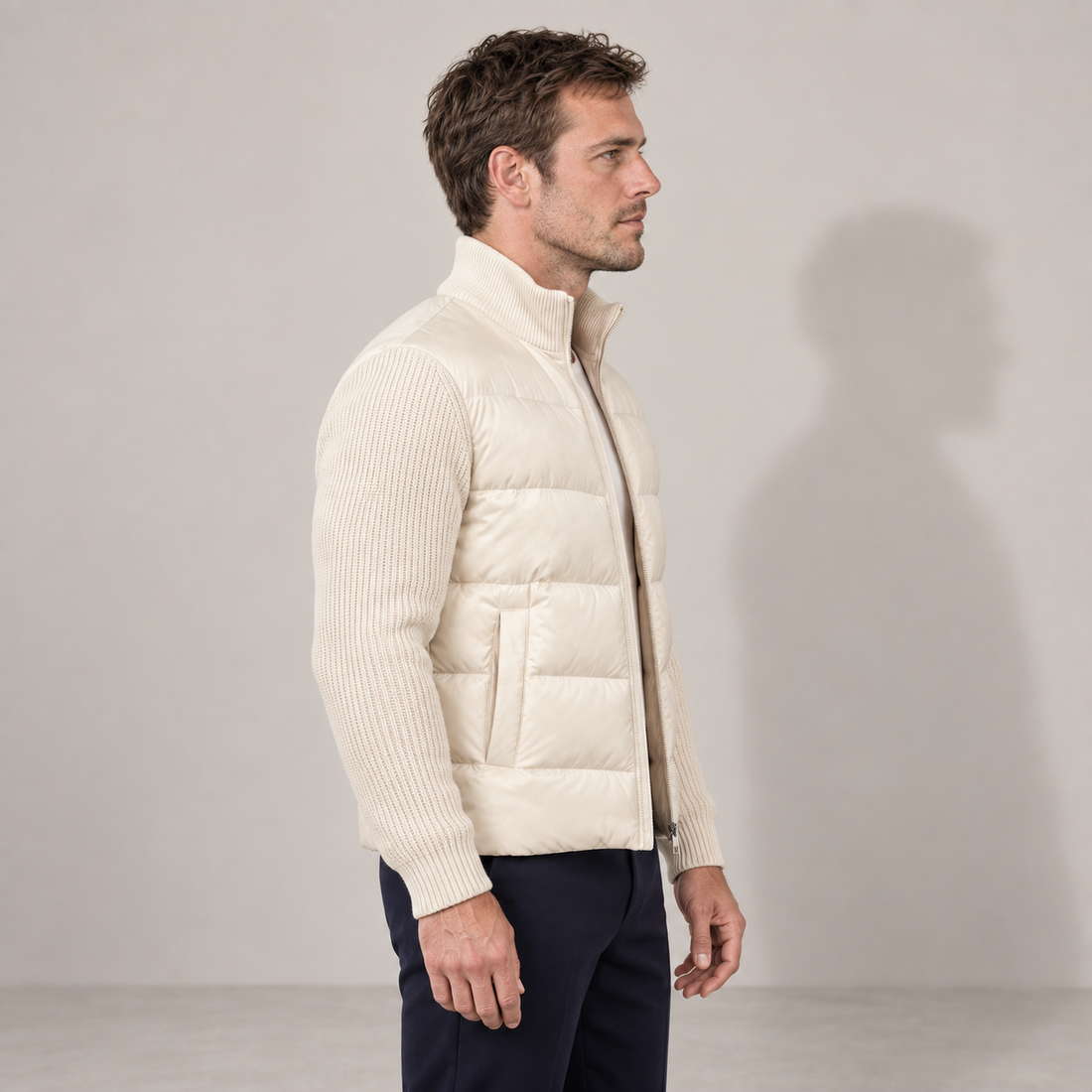 Men's Quilted Hybrid Knit Jacket