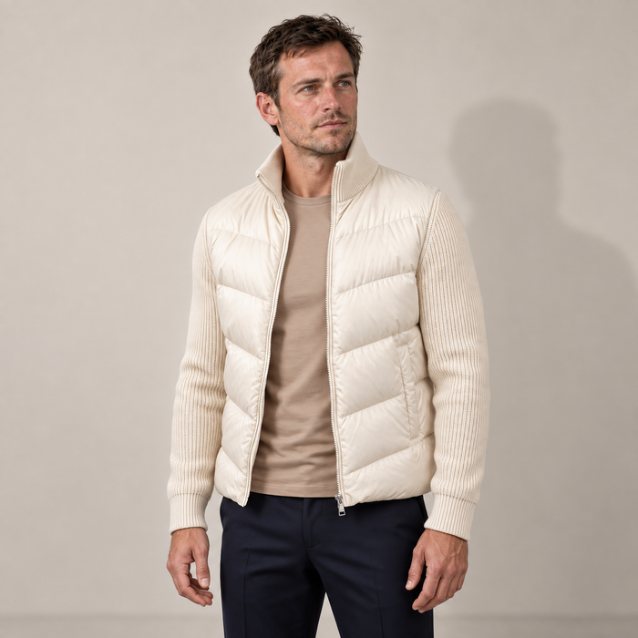 Men's Quilted Hybrid Knit Jacket