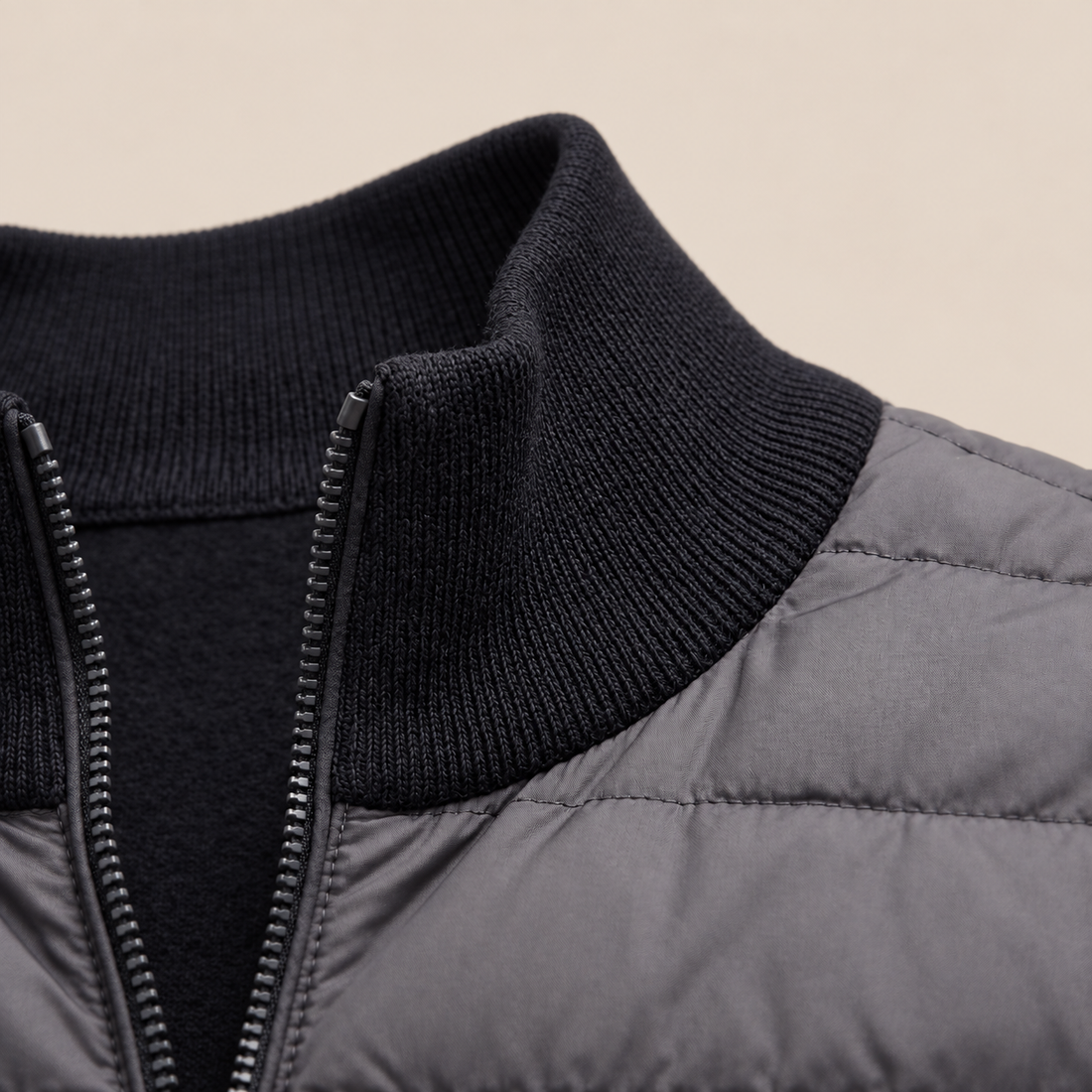 Men's Quilted Hybrid Stand Collar Jacket