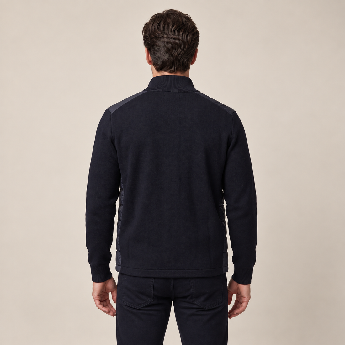 Men's Quilted Hybrid Stand Collar Jacket
