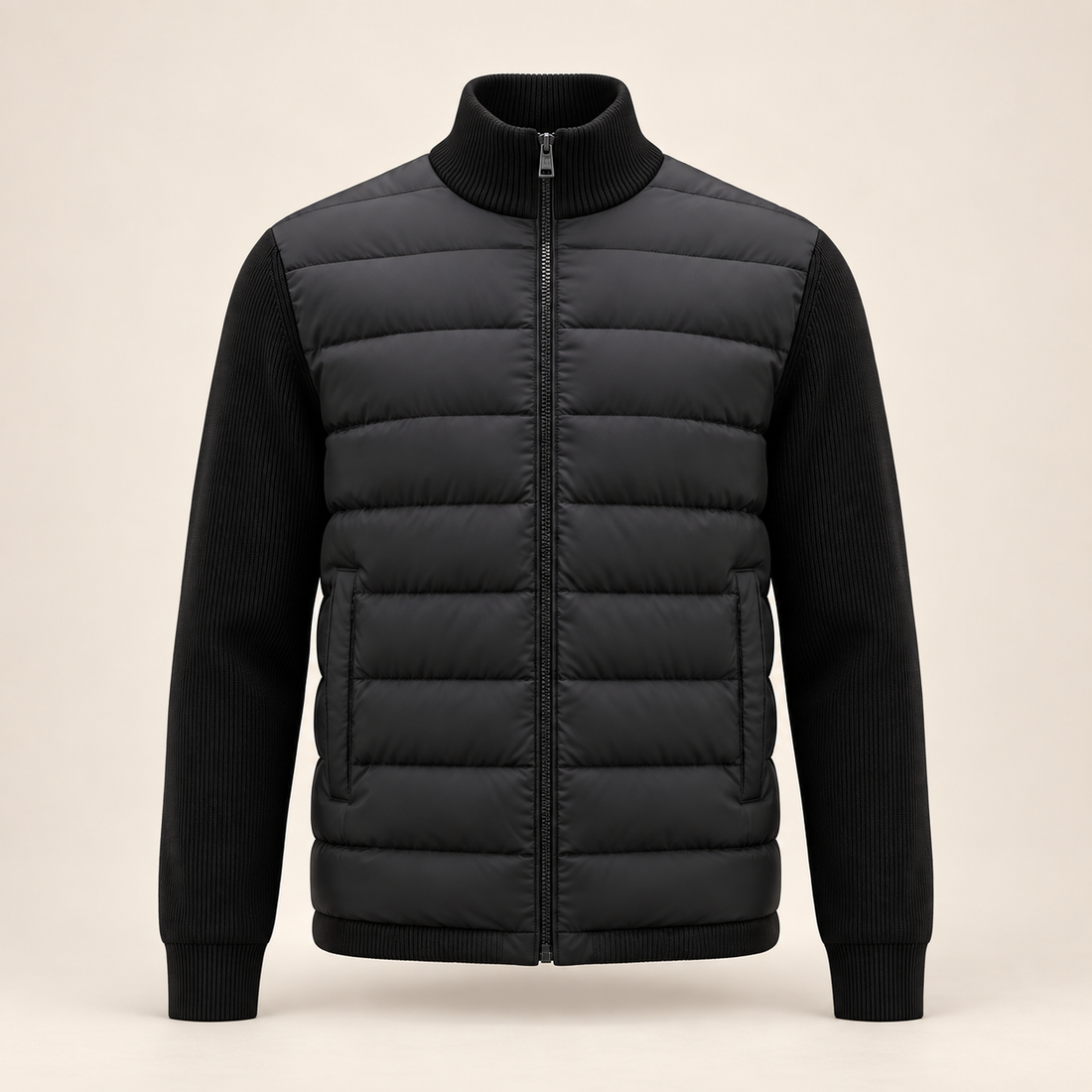Men's Quilted Hybrid Stand Collar Jacket