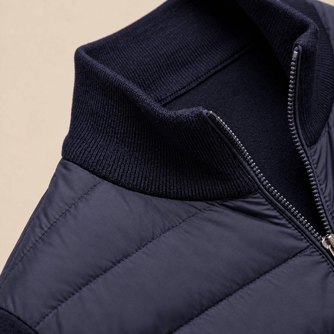 Men's Quilted Hybrid Stand Collar Jacket