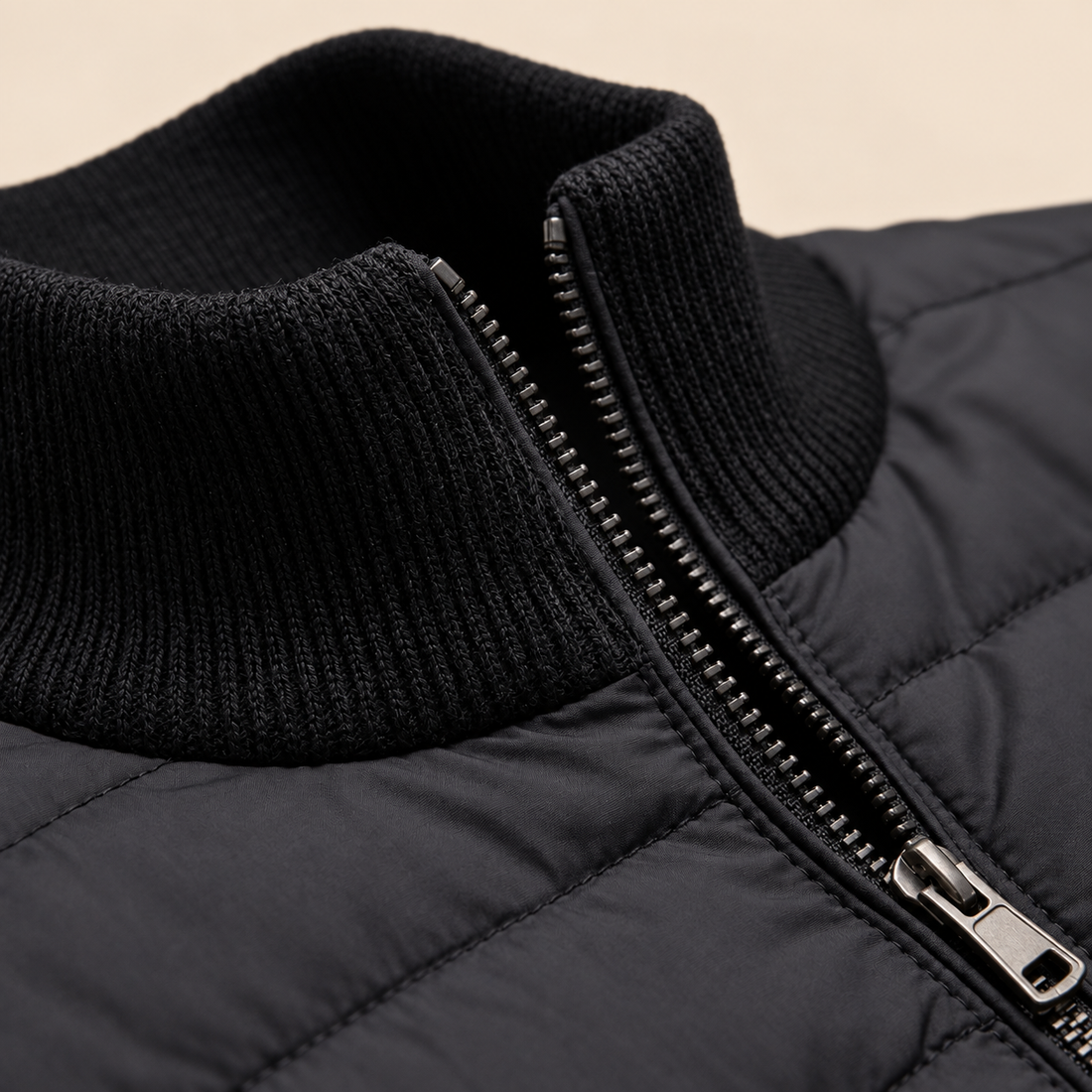 Men's Quilted Hybrid Stand Collar Jacket