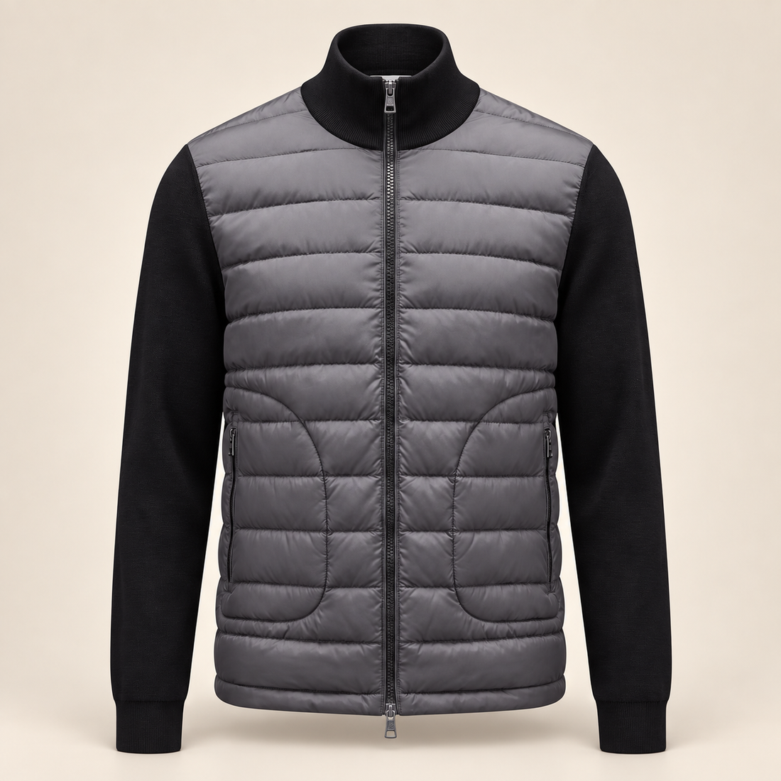 Men's Quilted Hybrid Stand Collar Jacket