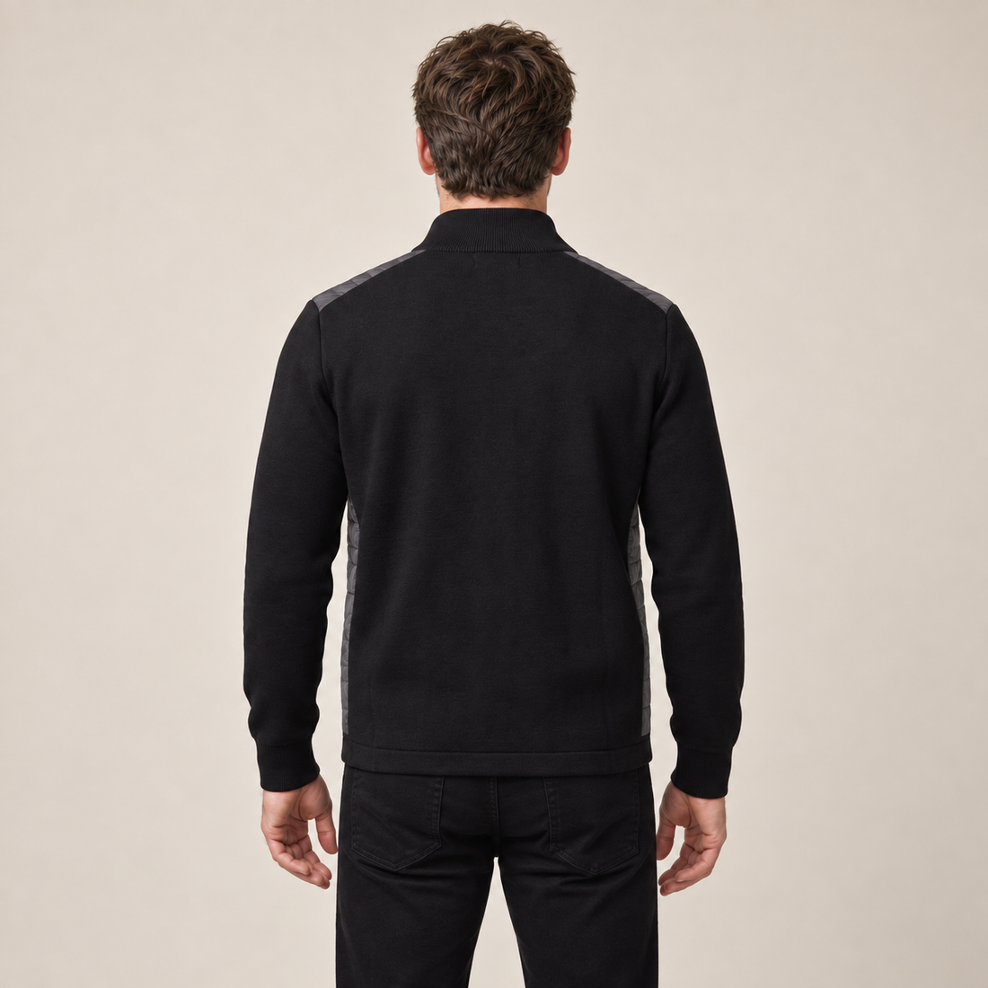 Men's Quilted Hybrid Stand Collar Jacket