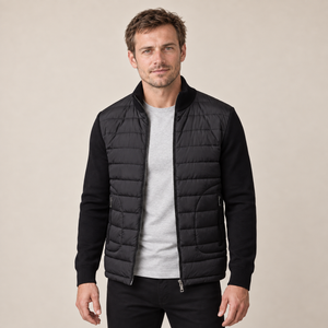 Men's Quilted Hybrid Stand Collar Jacket