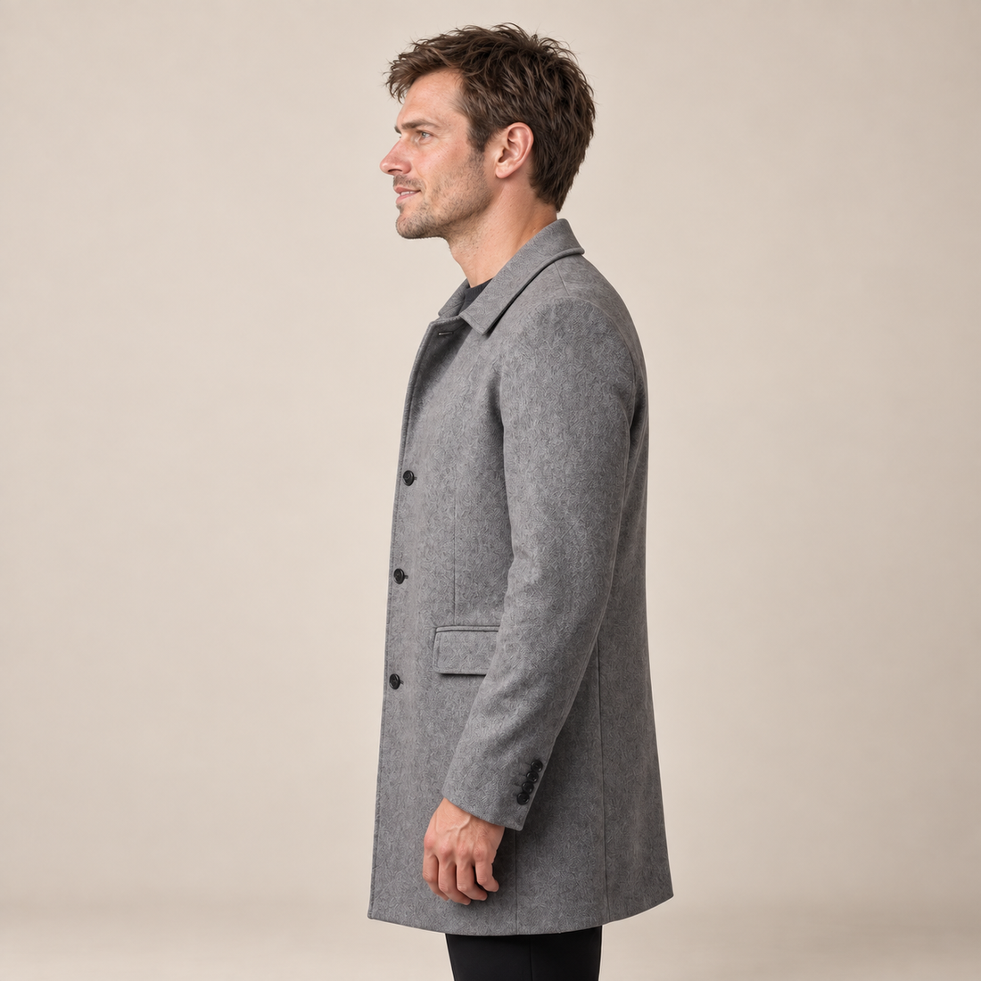 Men's Quilted Lined Overcoat