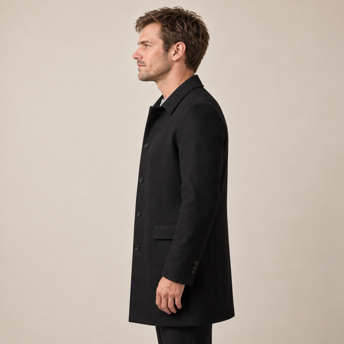 Men's Quilted Lined Overcoat