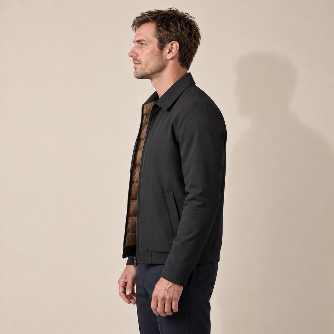 Men's Quilted Lined Zip Jacket
