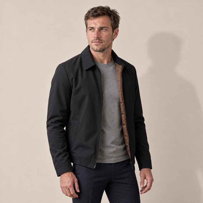 Men's Quilted Lined Zip Jacket