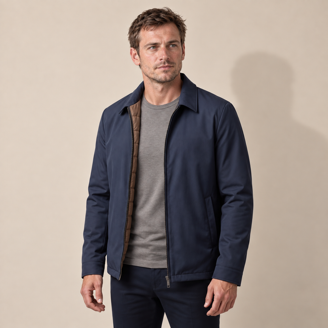 Men's Quilted Lined Zip Jacket